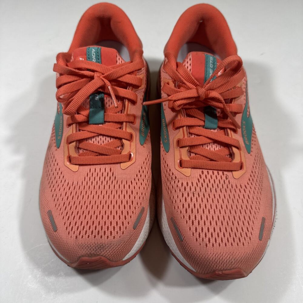 Brooks Adrenaline GTS 22 Women's Sz 8.5 B Beige Running Sneakers Salmon